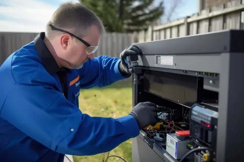 Technicien réalisant un diagnostic complet sur une pompe à chaleur défectueuse avec ses outils spécialisés