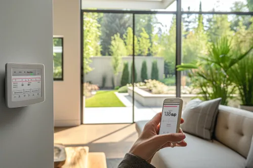 Technicien analysant les données de performance d'une pompe à chaleur via une tablette connectée pour optimisation